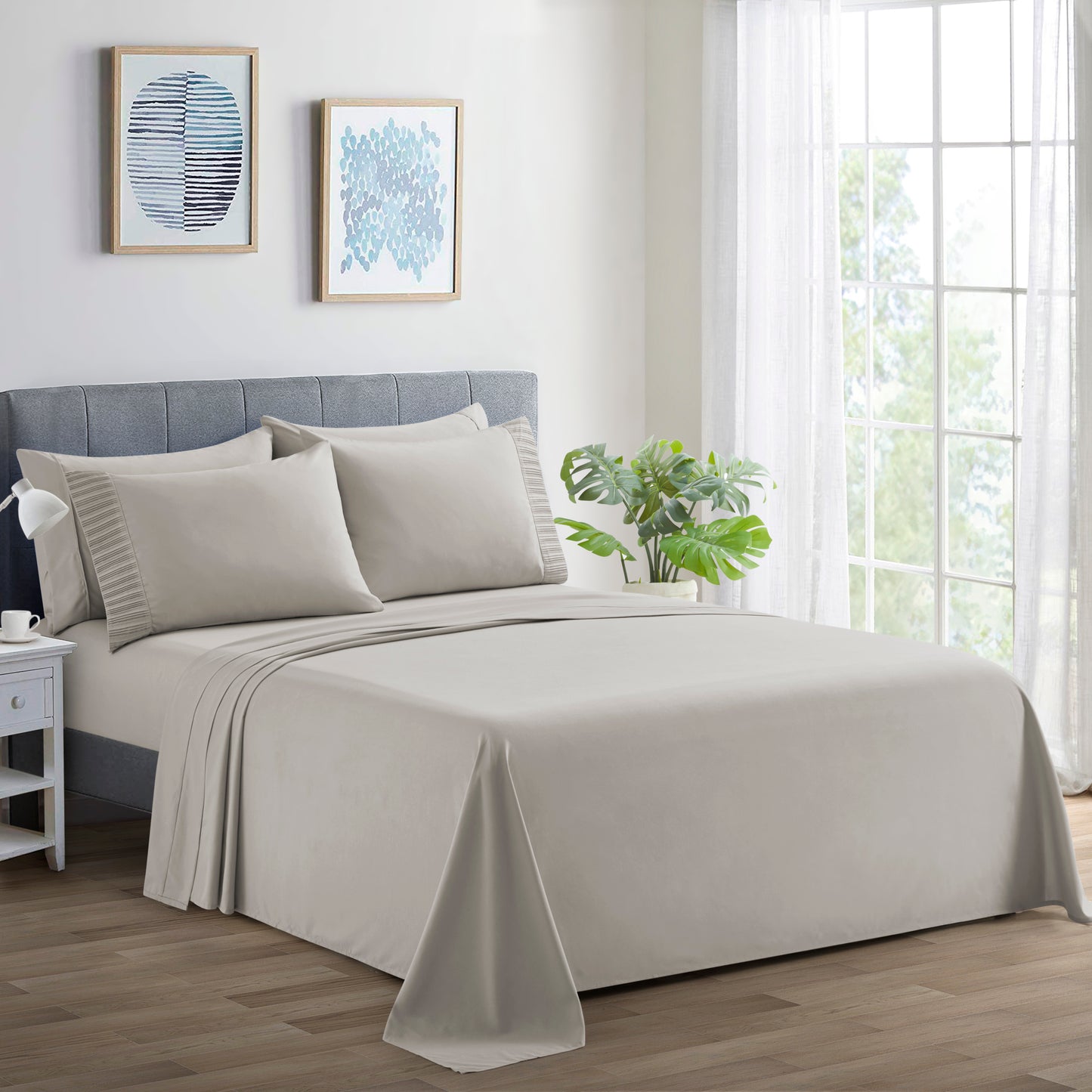 Solid Rayon from Bamboo Soft Silky Deep Pocket Bedding All Season Sheet Set, Taupe