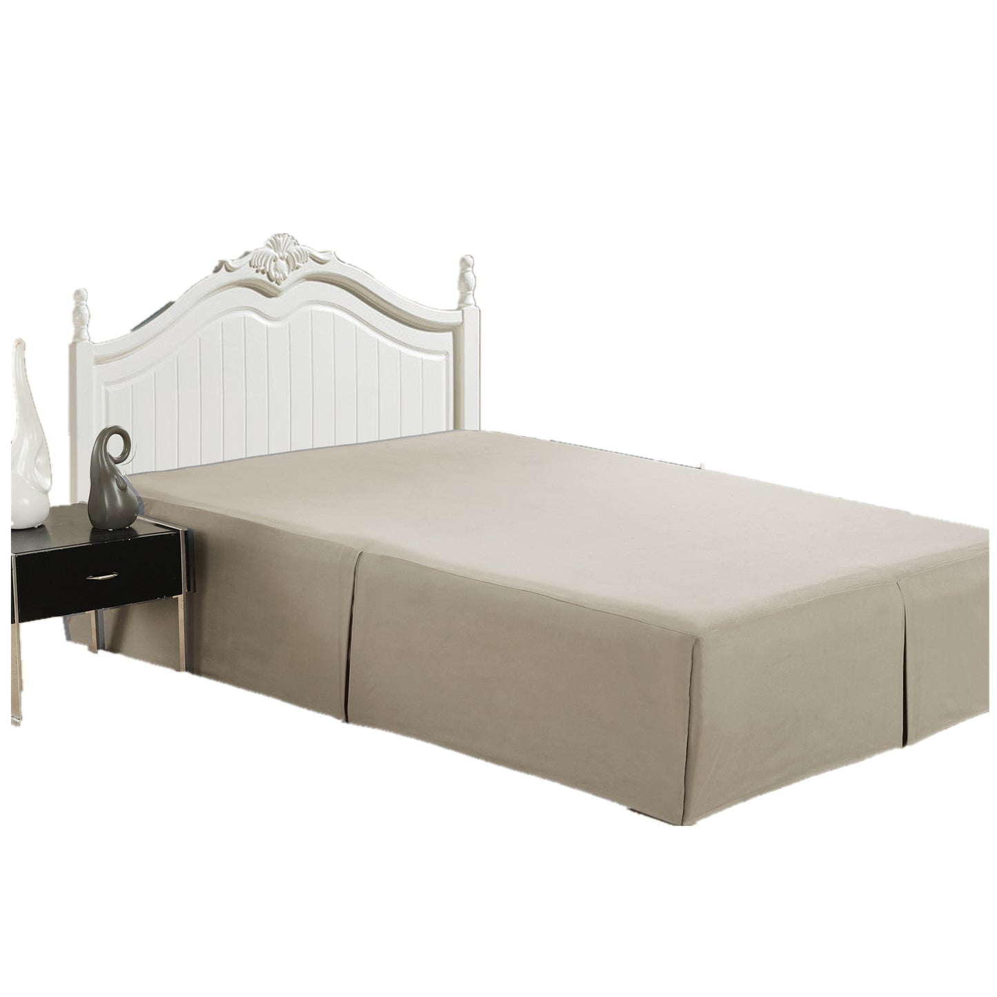 Solid Tailored Rayon from Bamboo Soft Bedskirt All Season Deep Pocket Dust Ruffle Bed Skirt, Taupe