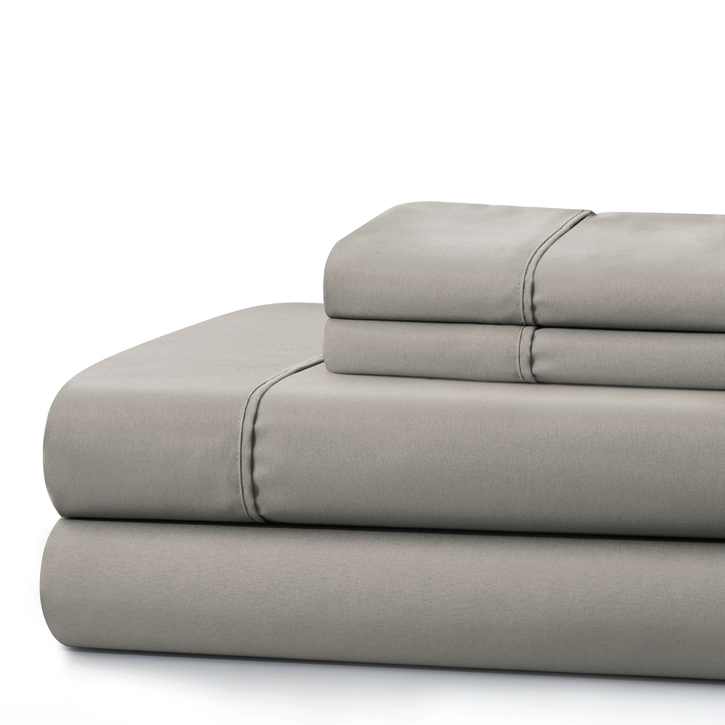600 Thread Count Cotton Percale Soft Deep Pocket Solid Bedding All Season Sheet Set, Taupe