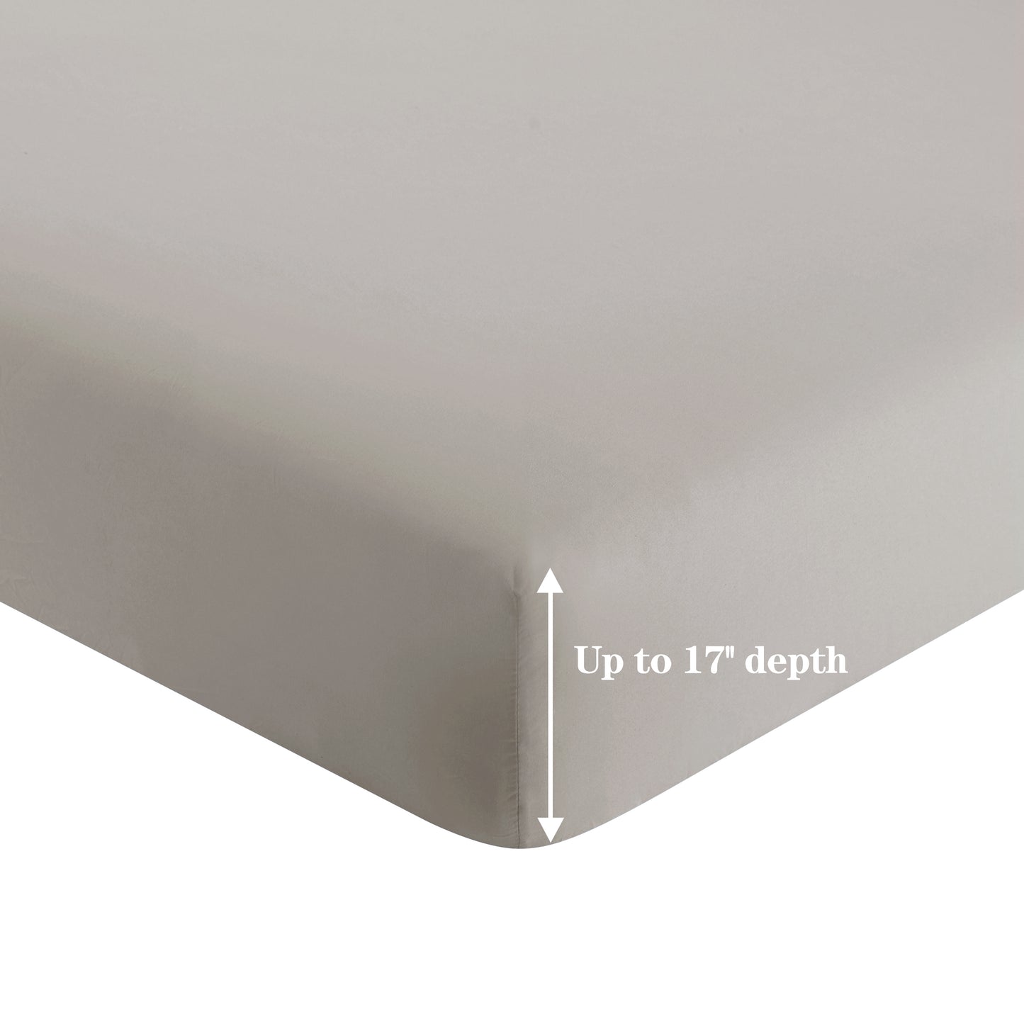 600 Thread Count Cotton Percale Soft Deep Pocket Solid Bedding All Season Sheet Set, Taupe