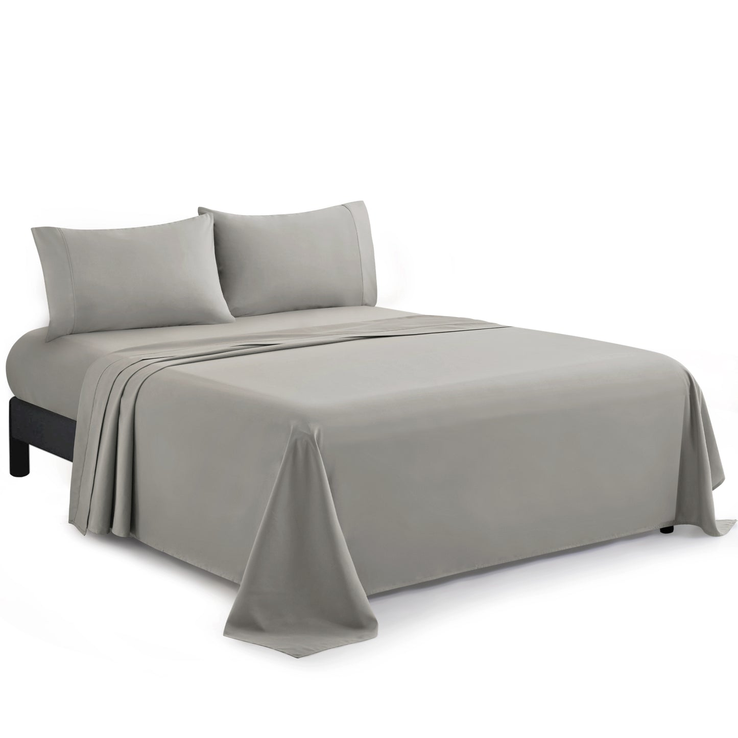 600 Thread Count Cotton Percale Soft Deep Pocket Solid Bedding All Season Sheet Set, Taupe