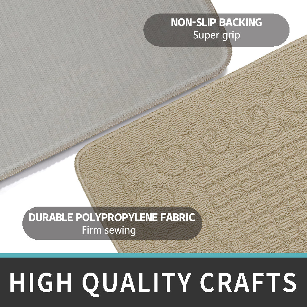 Jacquard Solid Decor Non-Slip Carpet Floor Mat Indoor Kitchen Rug, Half Moon 20 x 32 Inch