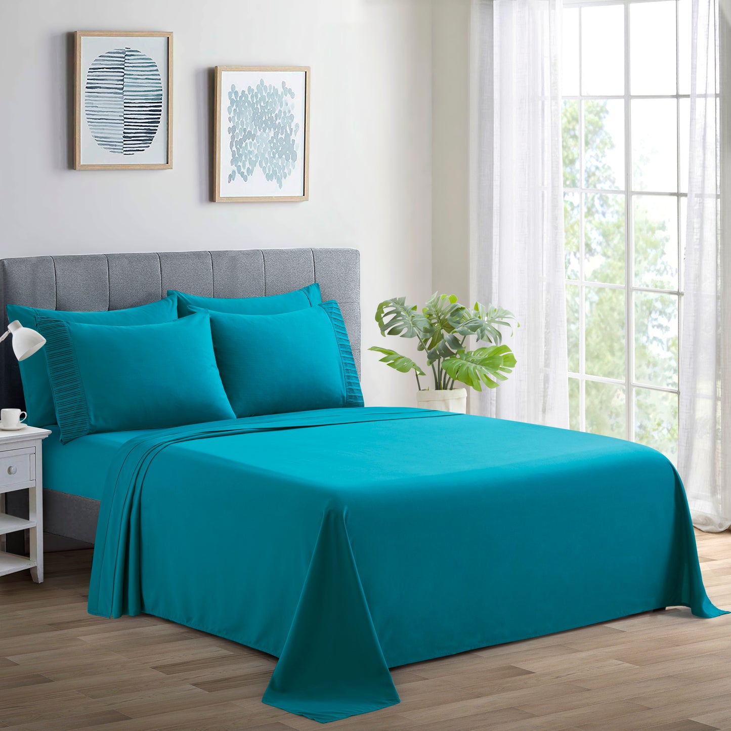 Solid Rayon from Bamboo Soft Silky Deep Pocket Bedding All Season Sheet Set, Teal