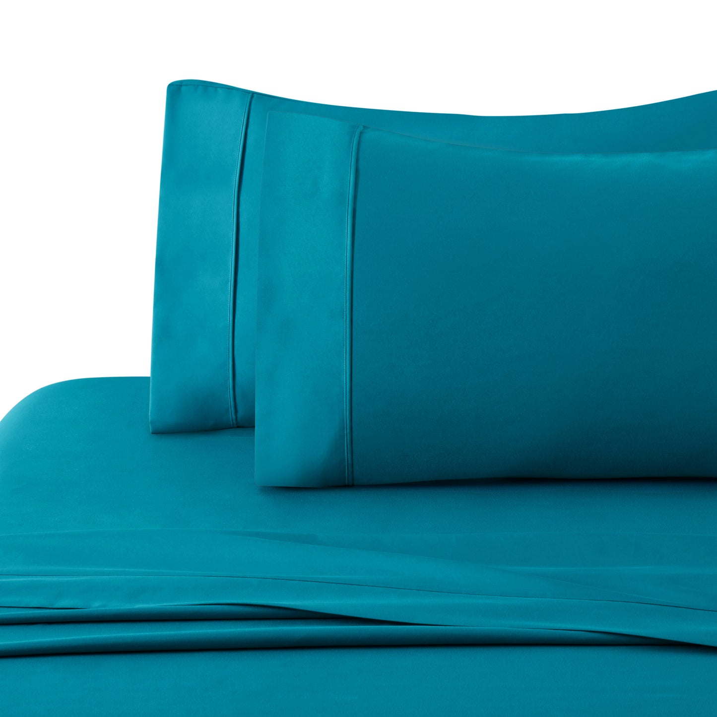 600 Thread Count Cotton Percale Soft Deep Pocket Solid Bedding All Season Sheet Set, Teal