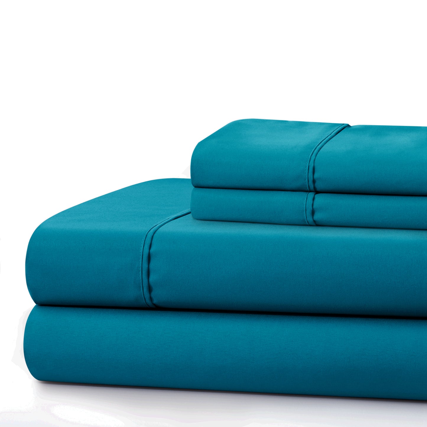 600 Thread Count Cotton Percale Soft Deep Pocket Solid Bedding All Season Sheet Set, Teal