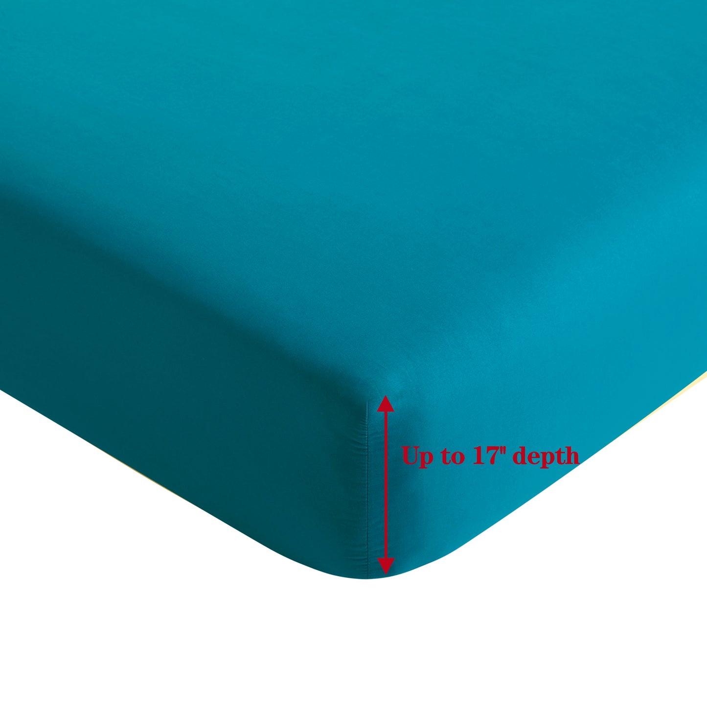 600 Thread Count Cotton Percale Soft Deep Pocket Solid Bedding All Season Sheet Set, Teal