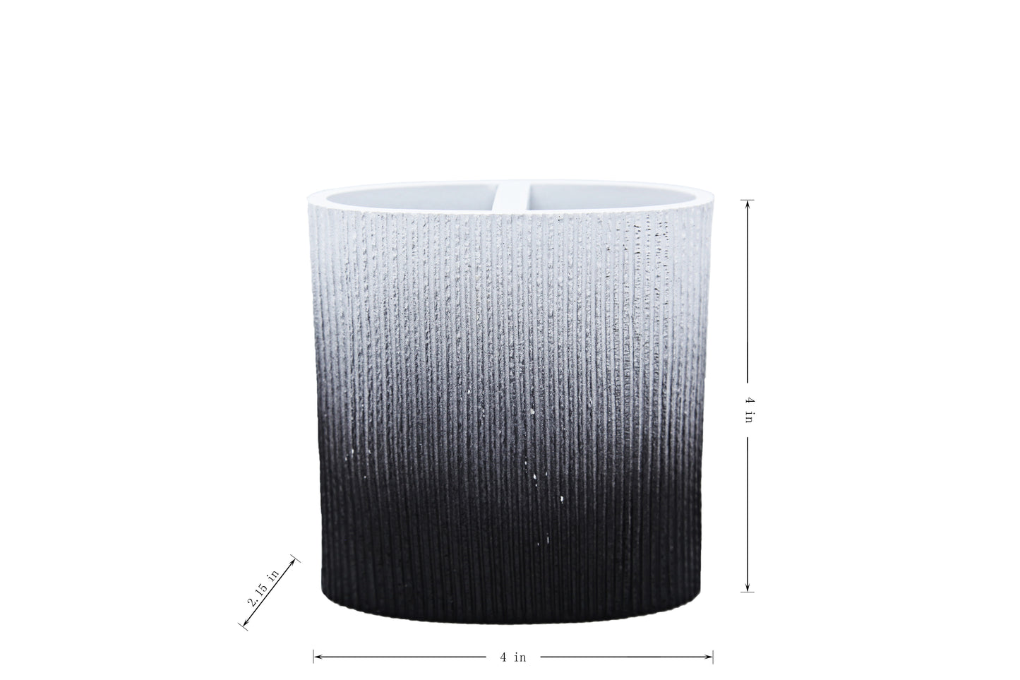 Modern Luxury Décor Bath Accessory Ensemble Bathroom Lotion Dispenser Toothbrush Holder Tumbler Soap Dish, Black White Ribbed
