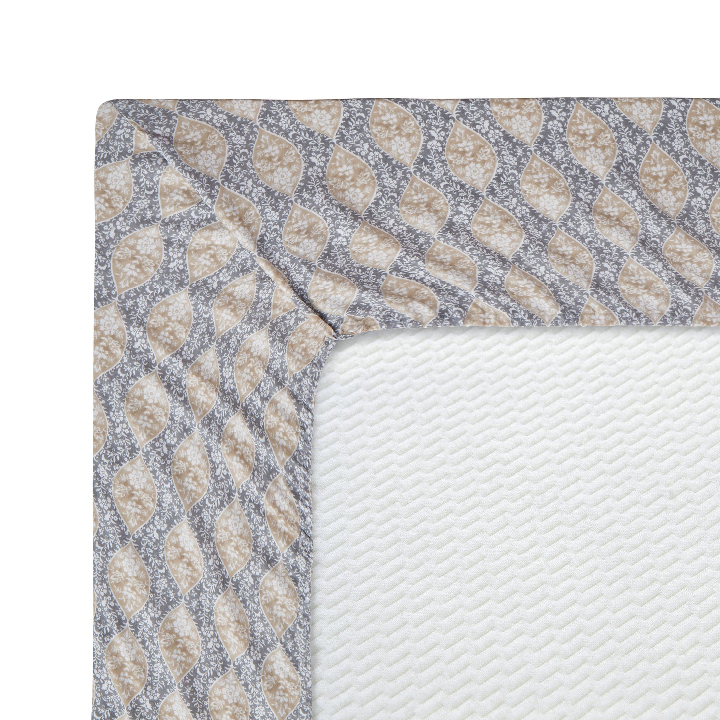 Printed Rayon from Bamboo Soft Deep Pocket Bedding All Season Sheet Set, Taupe Grey Floral