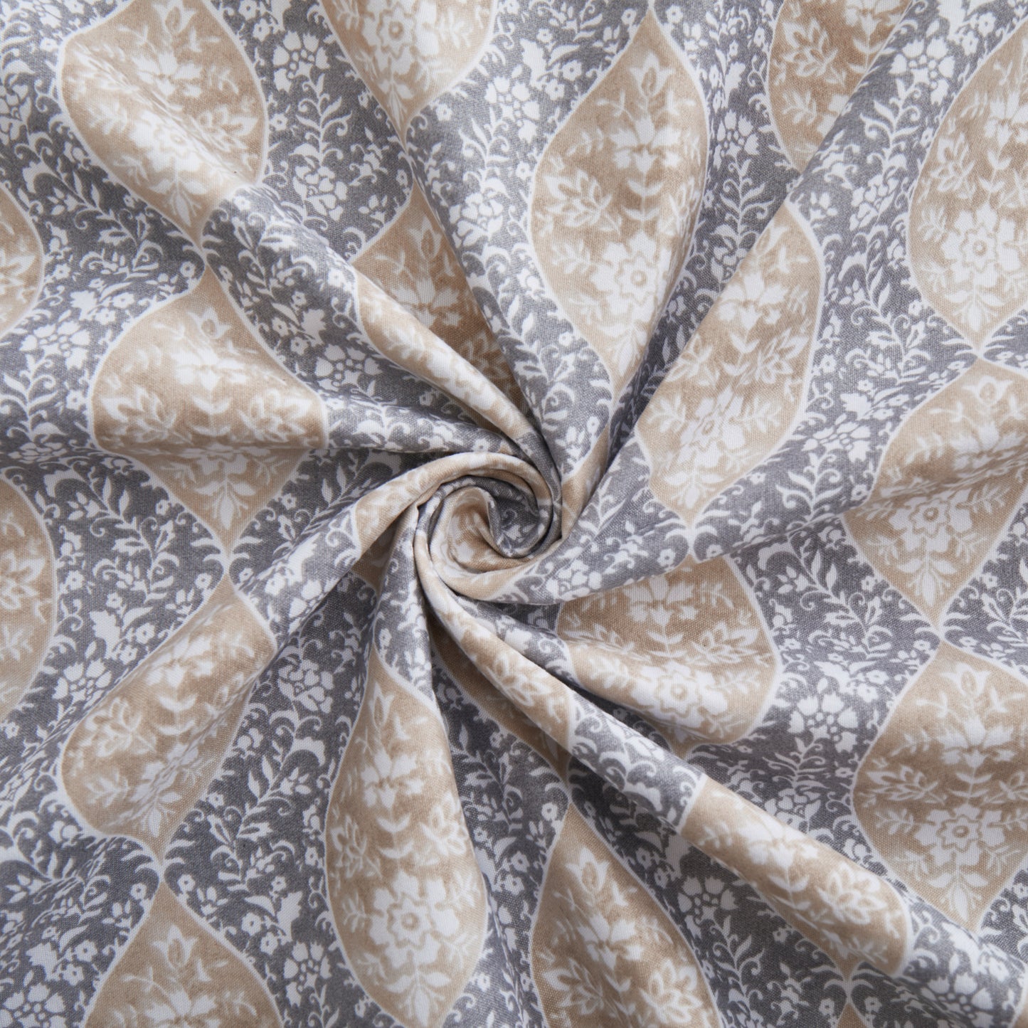 Printed Rayon from Bamboo Soft Deep Pocket Bedding All Season Sheet Set, Taupe Grey Floral
