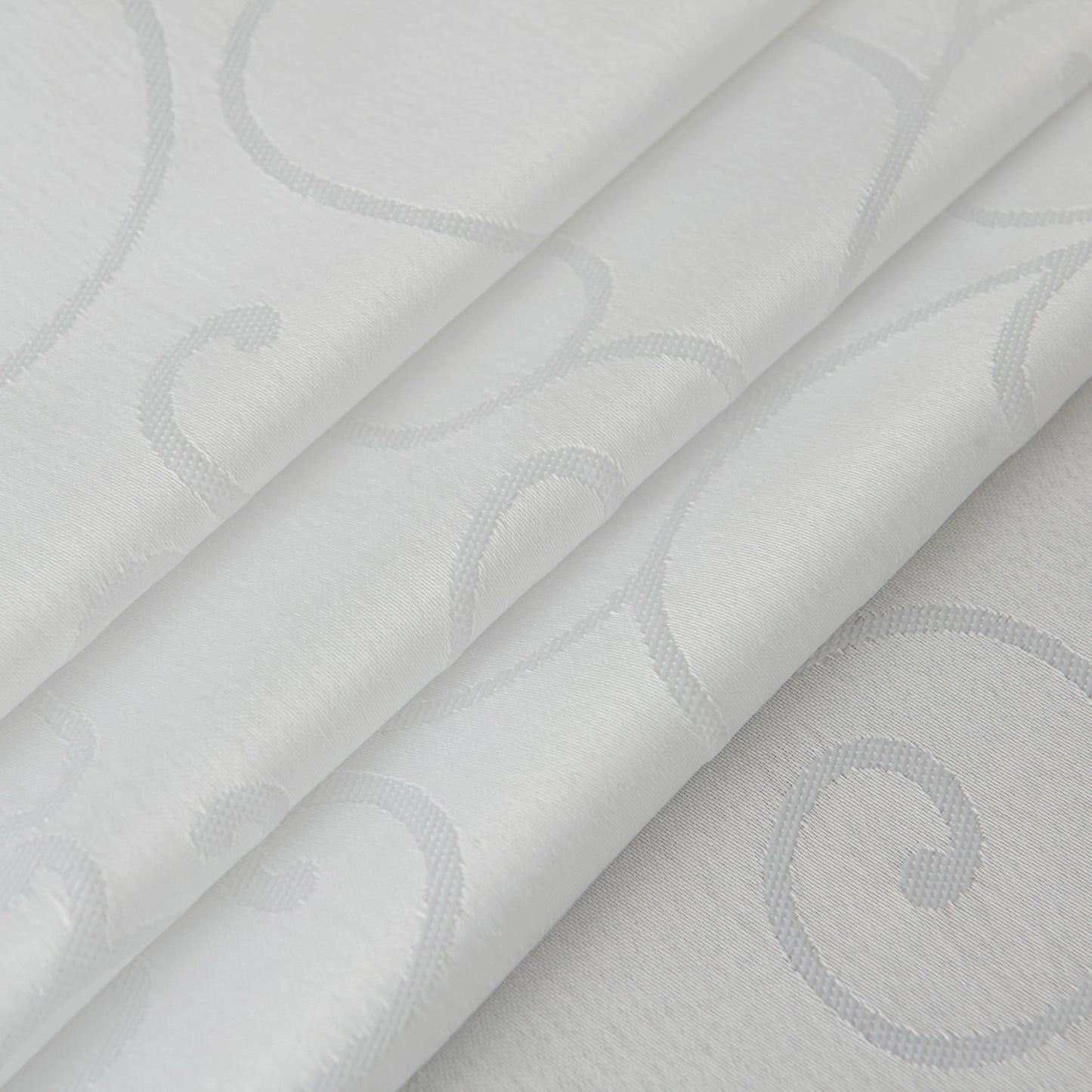 Jacquard Waterproof Thick Luxury Premium Solid Liquid Repellent Stain Resistant Decorative Home Kitchen Tablecloth, White Color