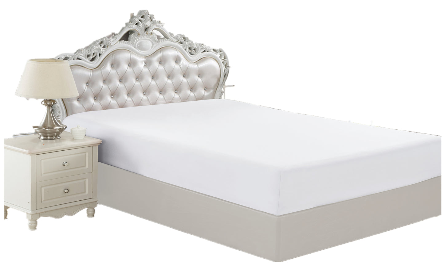 Solid Rayon from Bamboo Soft Silky Deep Pocket All Season Bedding Wrinkle Free Fitted Sheet, White