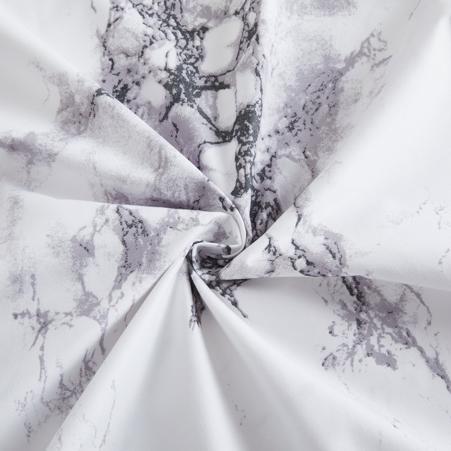 Printed Cotton Blend Percale 600 Thread Count Soft Deep Pocket All Season Bedding Sheet Set, White Marble Pattern