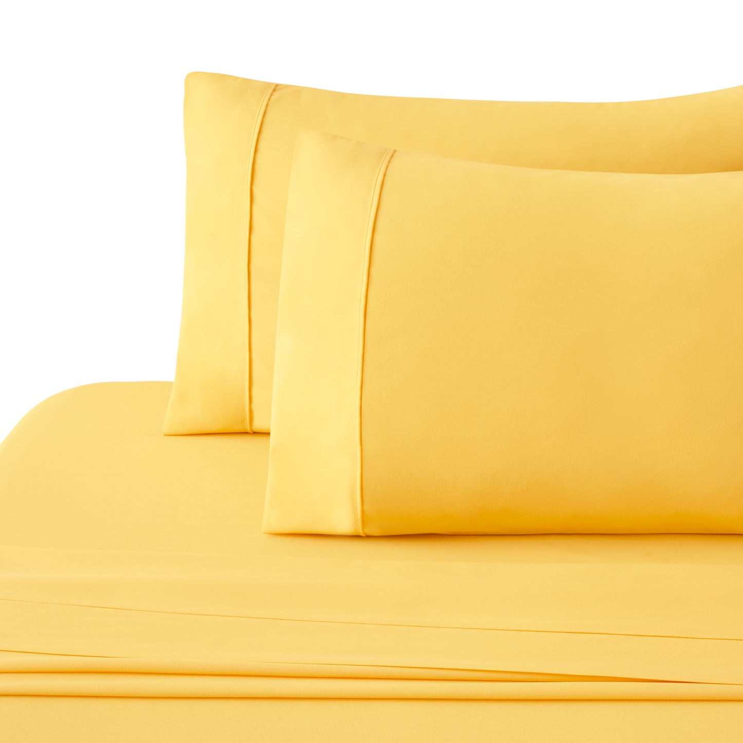 600 Thread Count Cotton Percale Soft Deep Pocket Solid Bedding All Season Sheet Set, Yellow