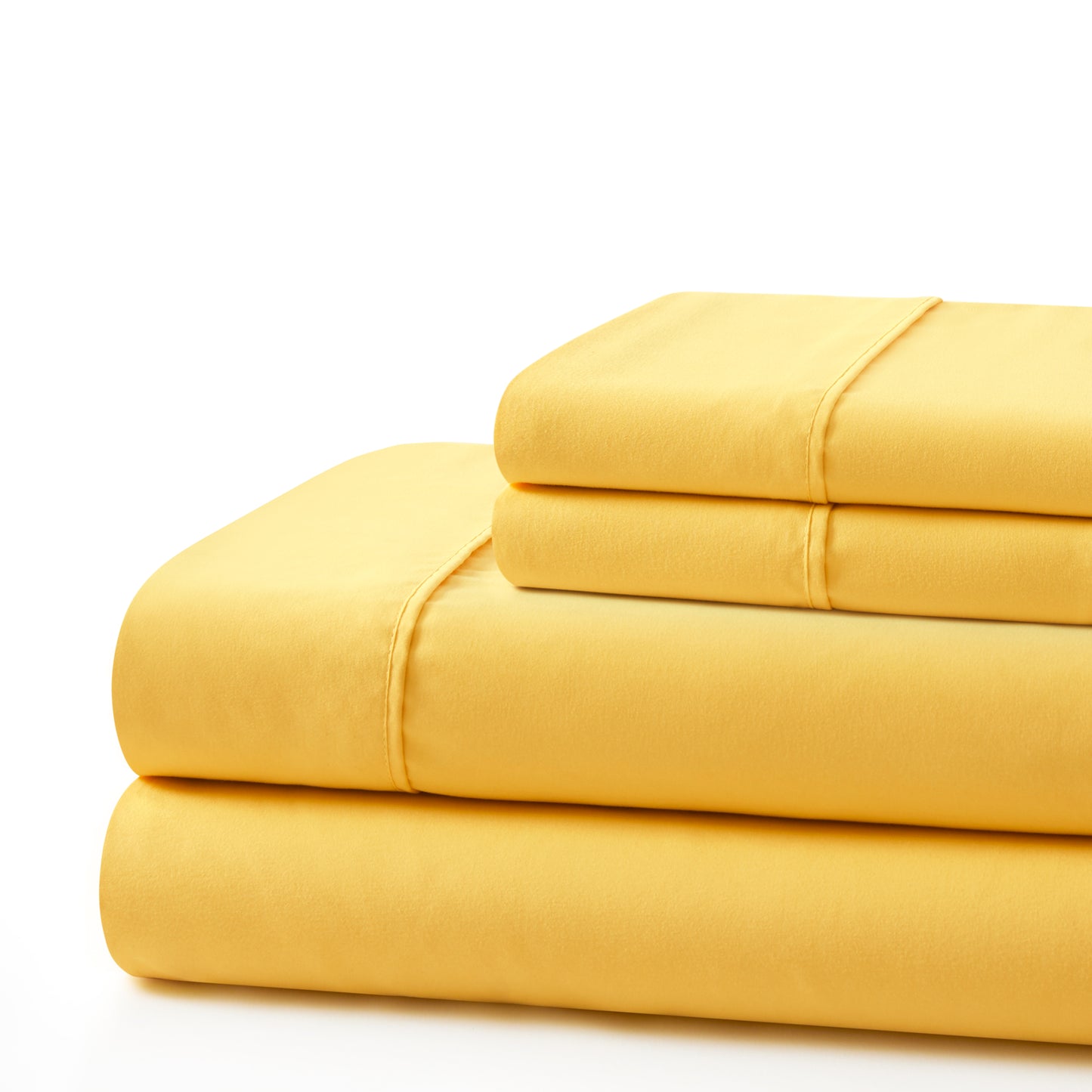 600 Thread Count Cotton Percale Soft Deep Pocket Solid Bedding All Season Sheet Set, Yellow