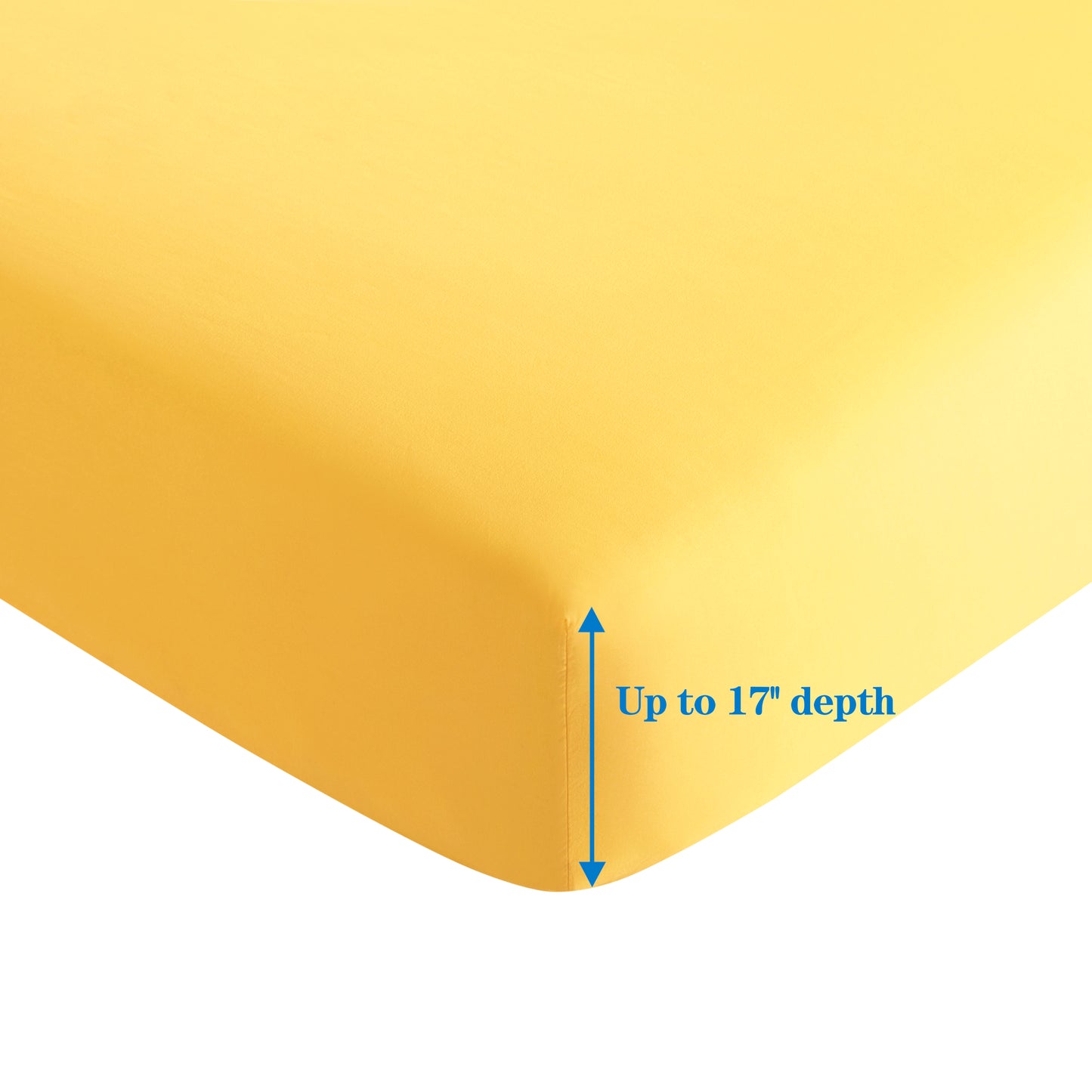 600 Thread Count Cotton Percale Soft Deep Pocket Solid Bedding All Season Sheet Set, Yellow