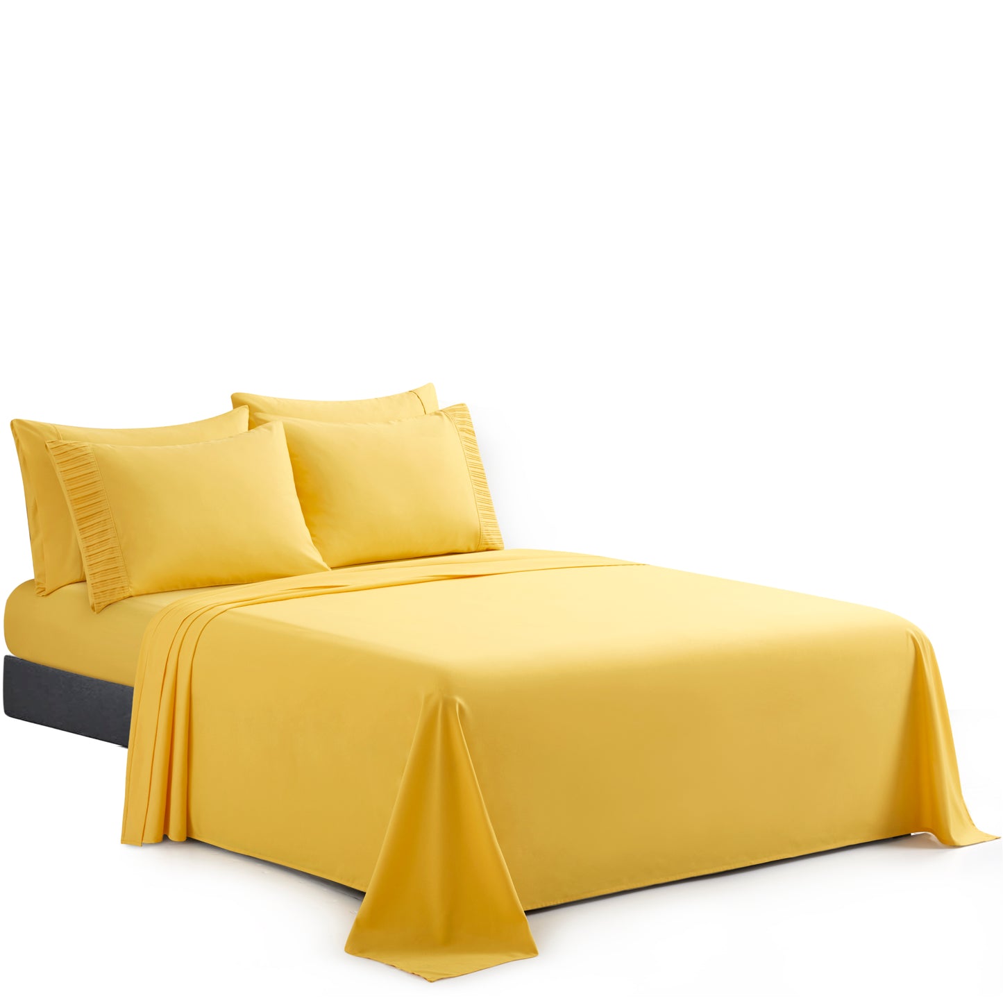 Solid Rayon from Bamboo Soft Silky Deep Pocket Bedding All Season Sheet Set, Yellow