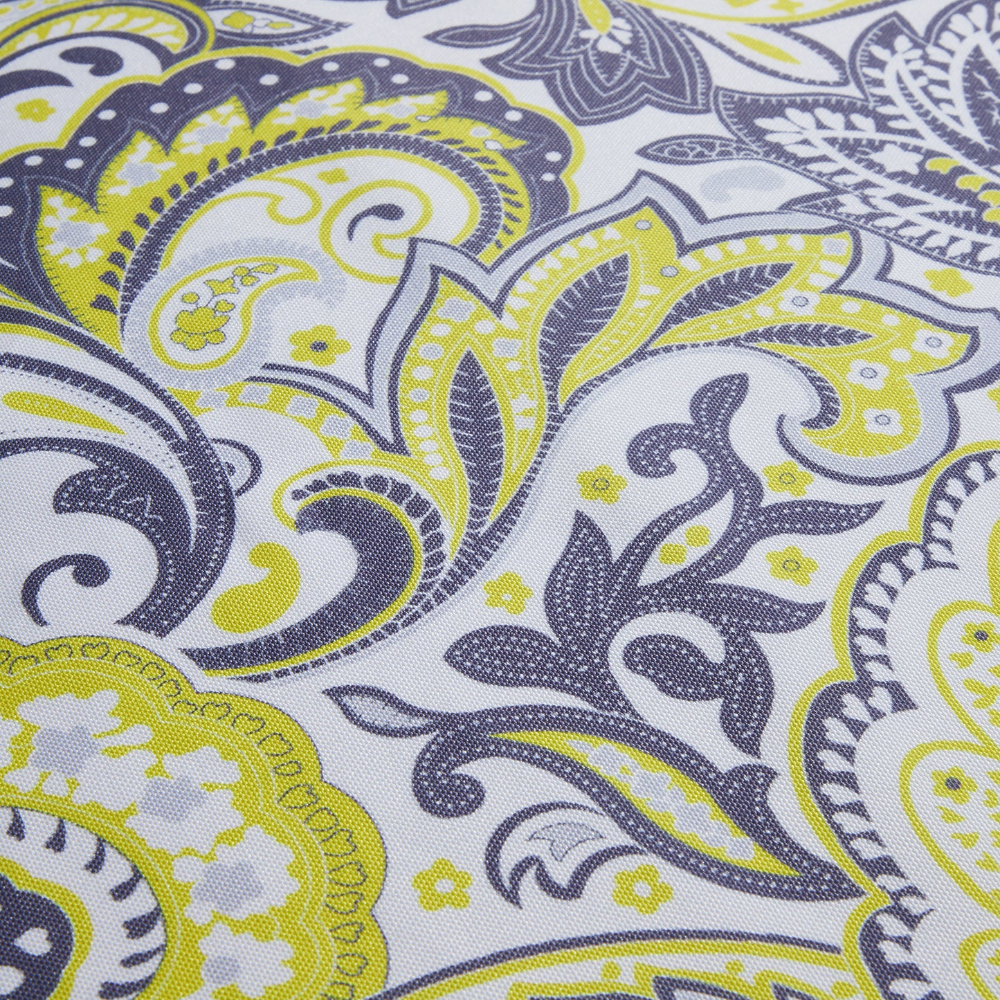 Premium Thick Comfy Seat Patio Pad Tufted Textured Printed Outdoor Chair Cushion 19 x 19 x 4 Inch, Yellow Paisley Floral