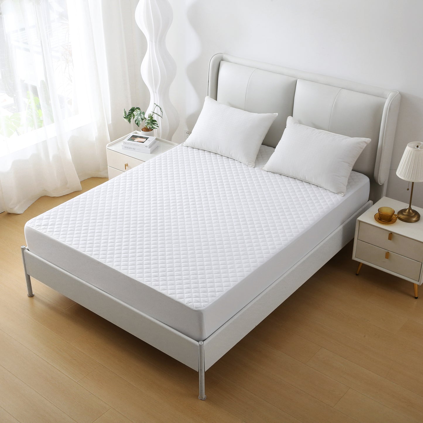 Premium Luxury Soft Quilted Waterproof All Season Deep Pocket Bedding Mattress Cover Protector Fitted Mattress Pad