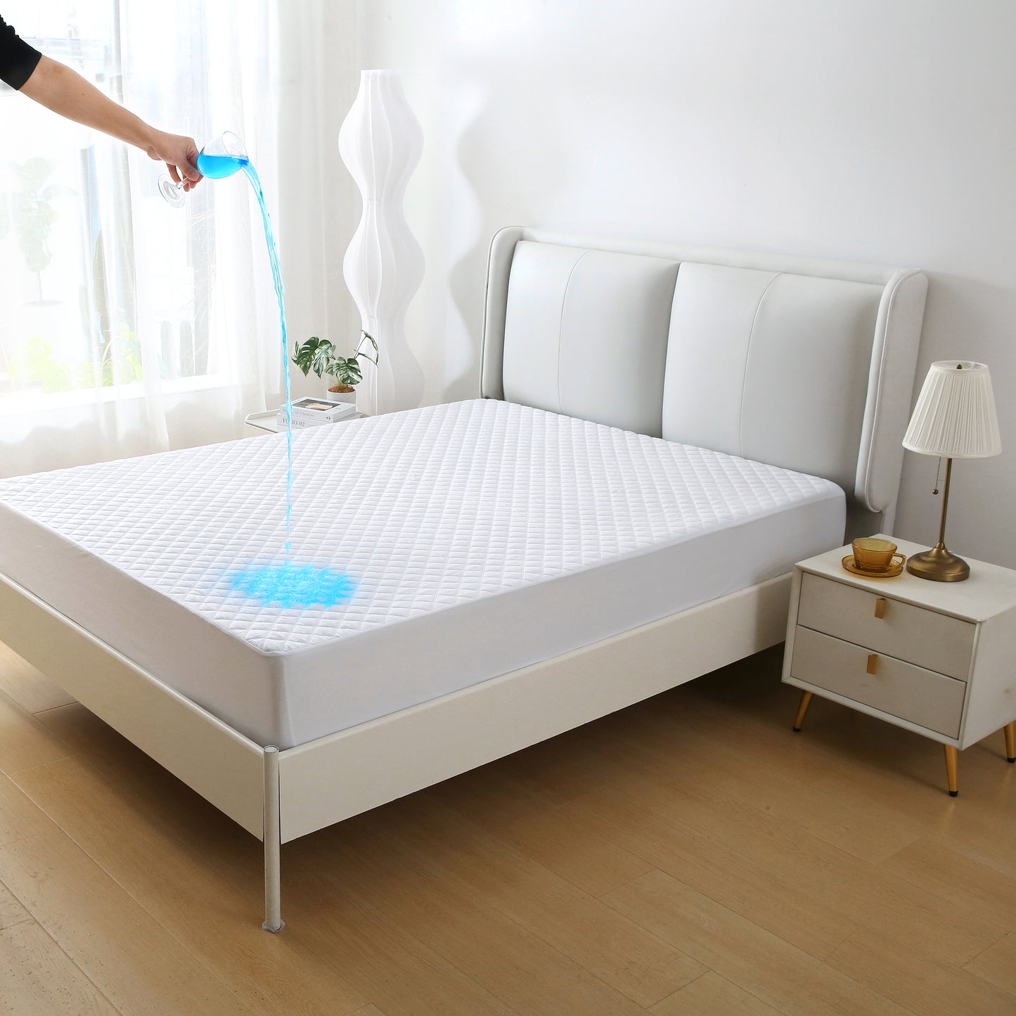 Premium Luxury Soft Quilted Waterproof All Season Deep Pocket Bedding Mattress Cover Protector Fitted Mattress Pad