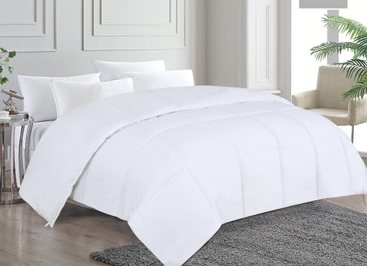 Fluffy Soft Goose Down Alternative Comforter Quilted All Season White Duvet Insert with Corner Tabs