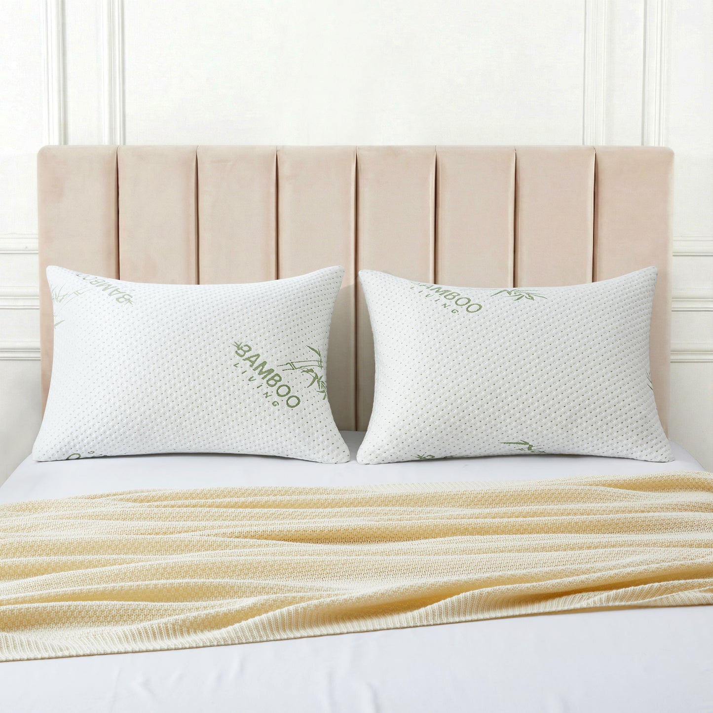 Memory Foam Breathable Oreiller Sleeping Hard Rayon from Bamboo Pillow with Removable Zipper Washable Cover