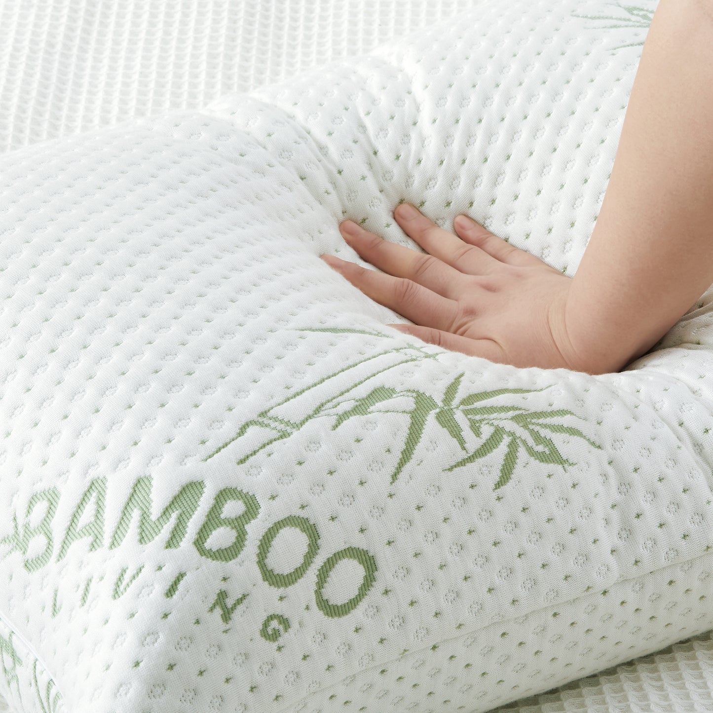 Memory Foam Breathable Oreiller Sleeping Hard Rayon from Bamboo Pillow with Removable Zipper Washable Cover