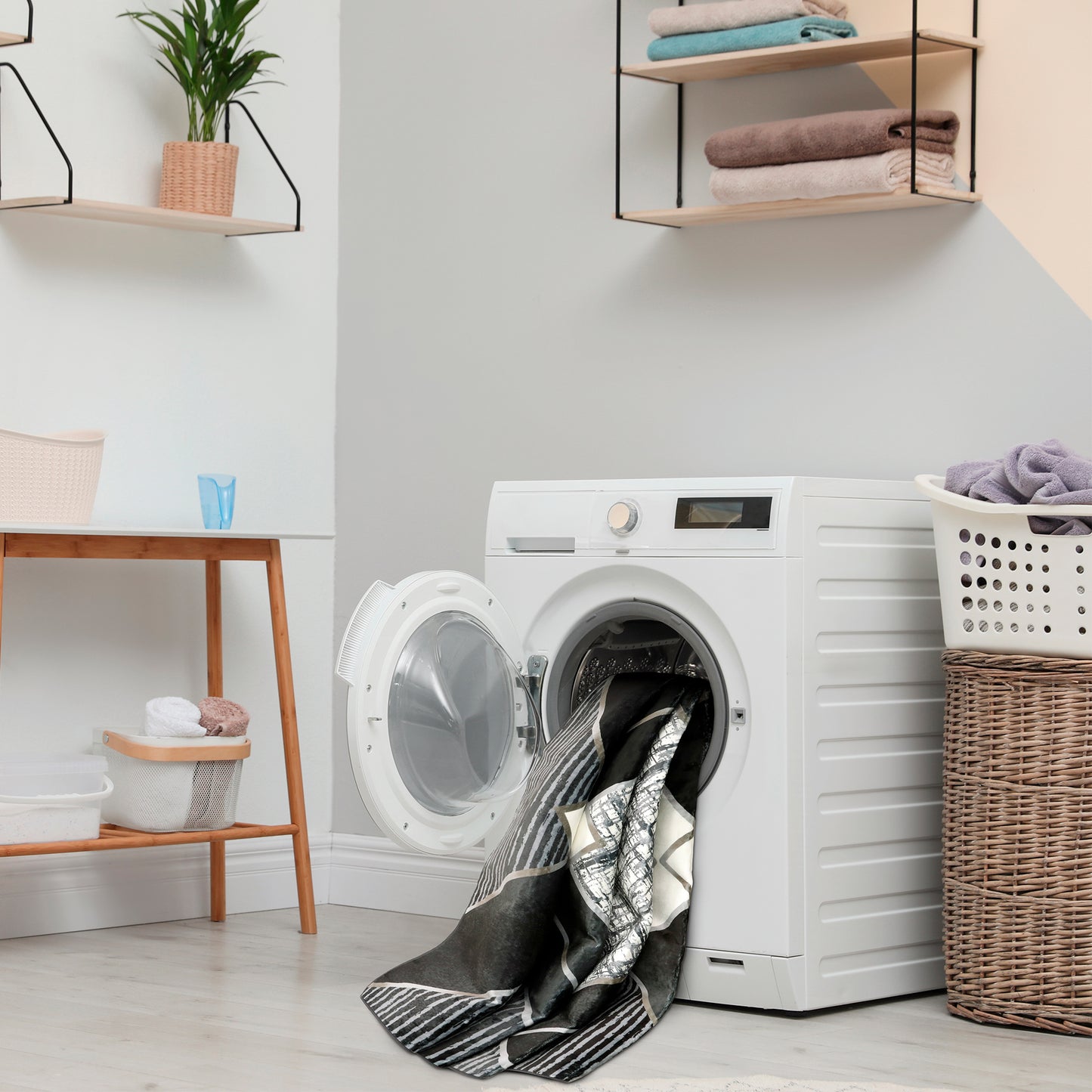 Decor Non-Slip Back Soft Area Carpet Floor Area Rug Indoor Accent Decorative Mat, Modern Black Grey Diamond Geometric Design, 5 x 7 Feet