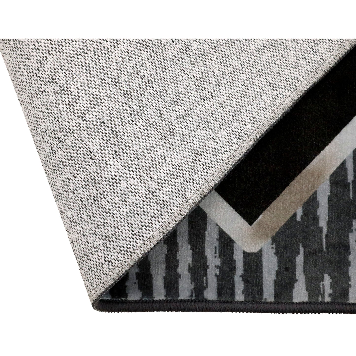 Decor Non-Slip Back Soft Area Carpet Floor Area Rug Indoor Accent Decorative Mat, Modern Black Grey Diamond Geometric Design, 5 x 7 Feet