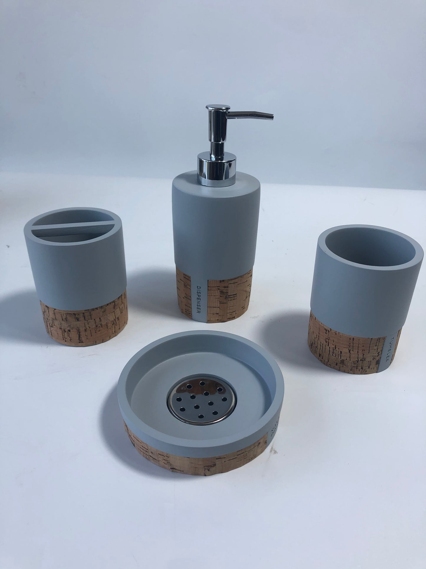 Modern Luxury Décor Bath Accessory Ensemble Bathroom Lotion Dispenser Toothbrush Holder Tumbler Soap Dish, Modern Baron