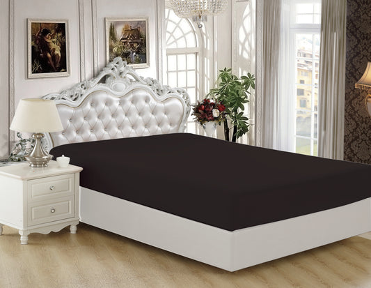 Solid Rayon from Bamboo Soft Silky Deep Pocket All Season Bedding Wrinkle Free Fitted Sheet, Black