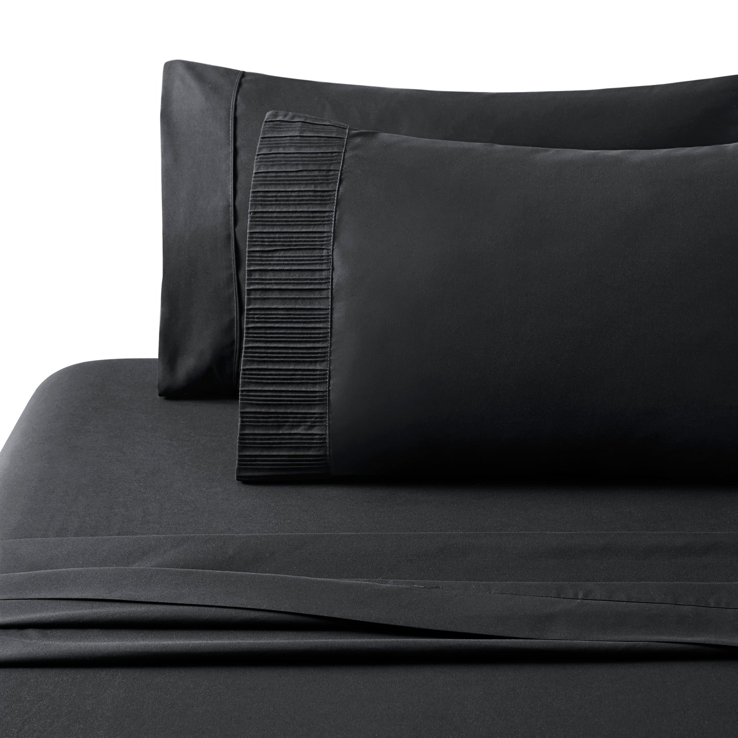Solid Rayon from Bamboo Soft Bedding Silky Zipper All Season Duvet Cover Set, Black