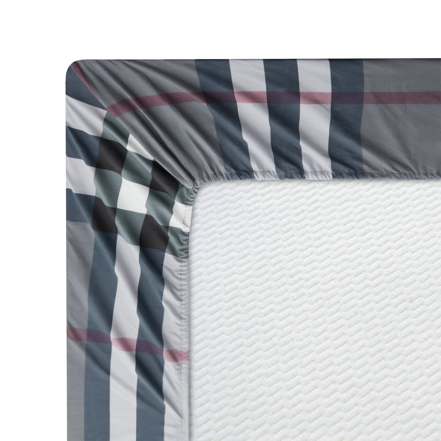 Printed Rayon from Bamboo Soft Deep Pocket Bedding All Season Sheet Set, Modern Grey Tartan