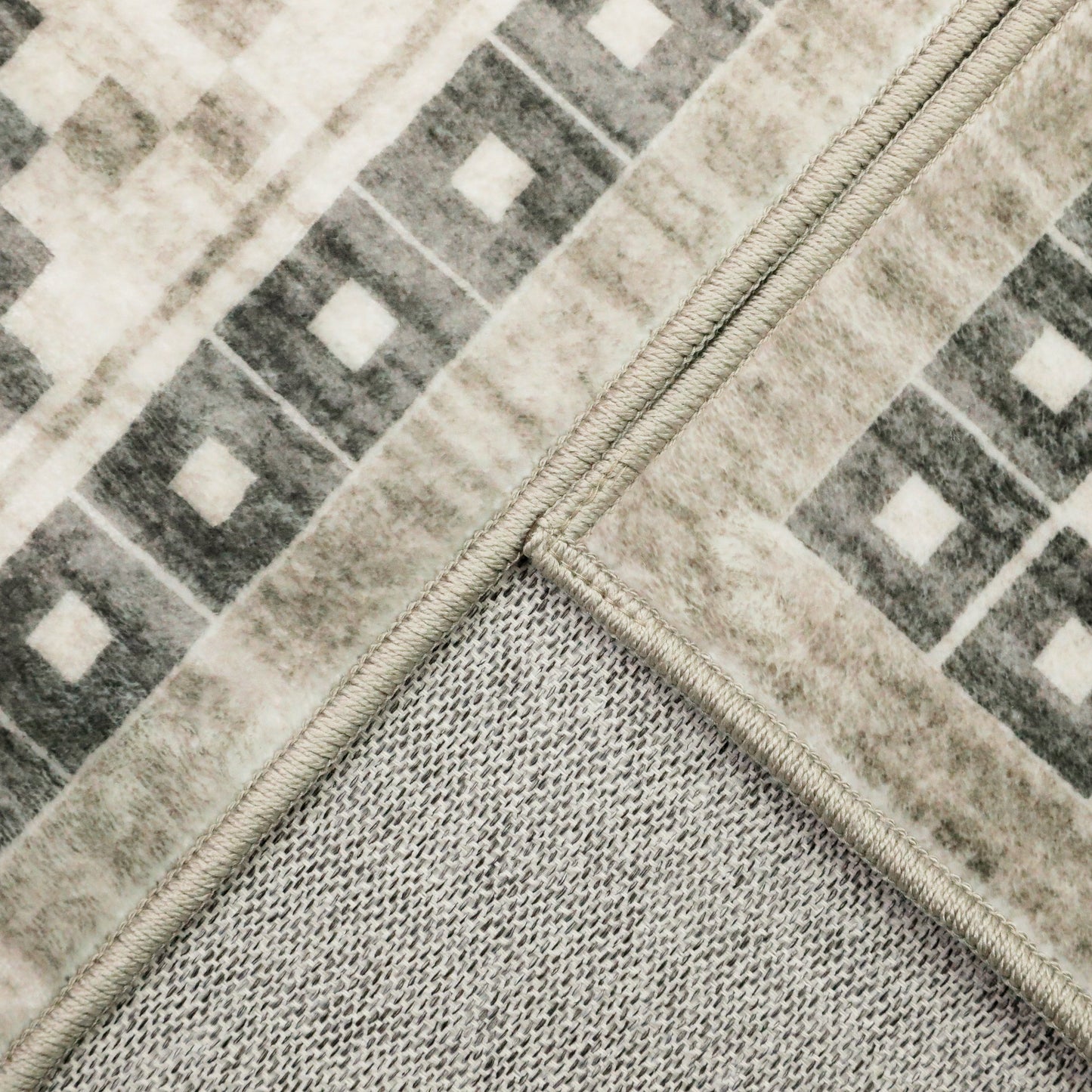 Decor Non-Slip Back Soft Area Carpet Floor Area Rug Indoor Accent Decorative Mat, Modern Vintage Boho Brown Gray Geometric Design, 5 x 7 Feet