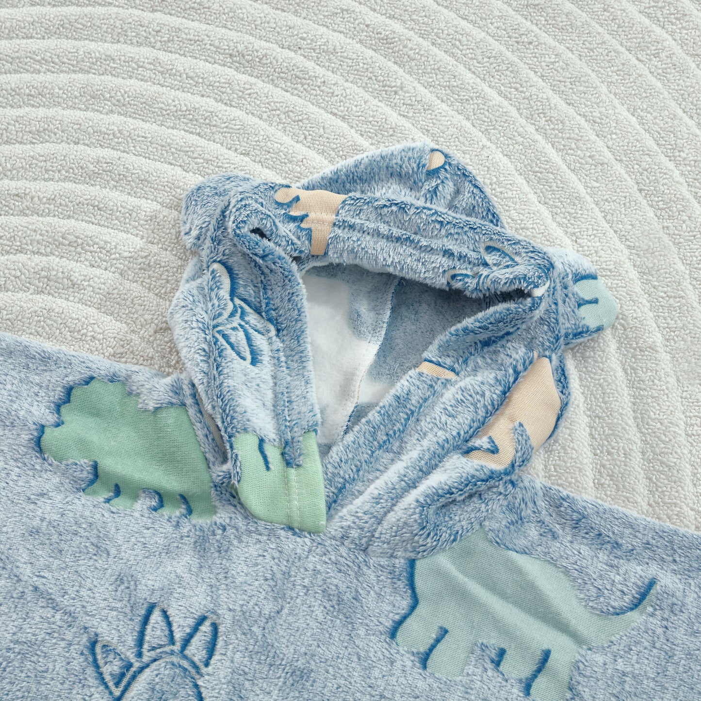Glow in the Dark Kids Wearable Hoodie Blanket for Boys Girls Soft Warm Flannel Fleece Hooded Sweatshirt, 110 x 75 cm Dinosaur