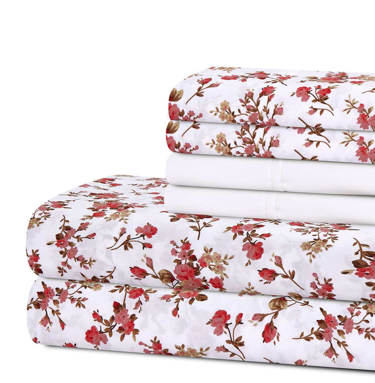 Printed Rayon from Bamboo Soft Deep Pocket Bedding All Season Sheet Set, Pink Small Ditsy Floral