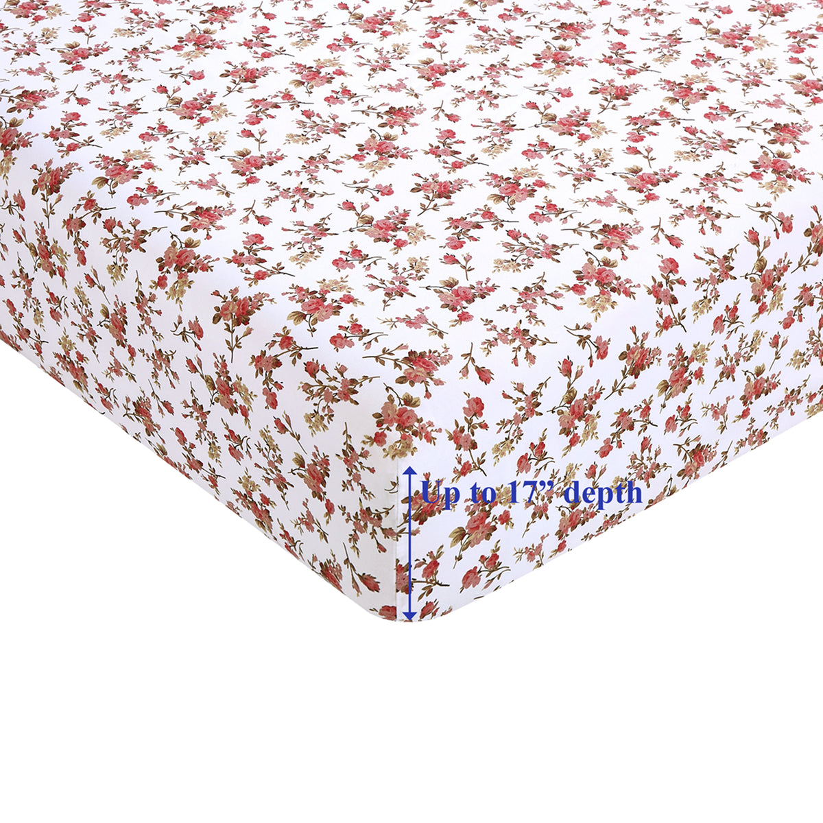 Printed Rayon from Bamboo Soft Deep Pocket Bedding All Season Sheet Set, Pink Small Ditsy Floral