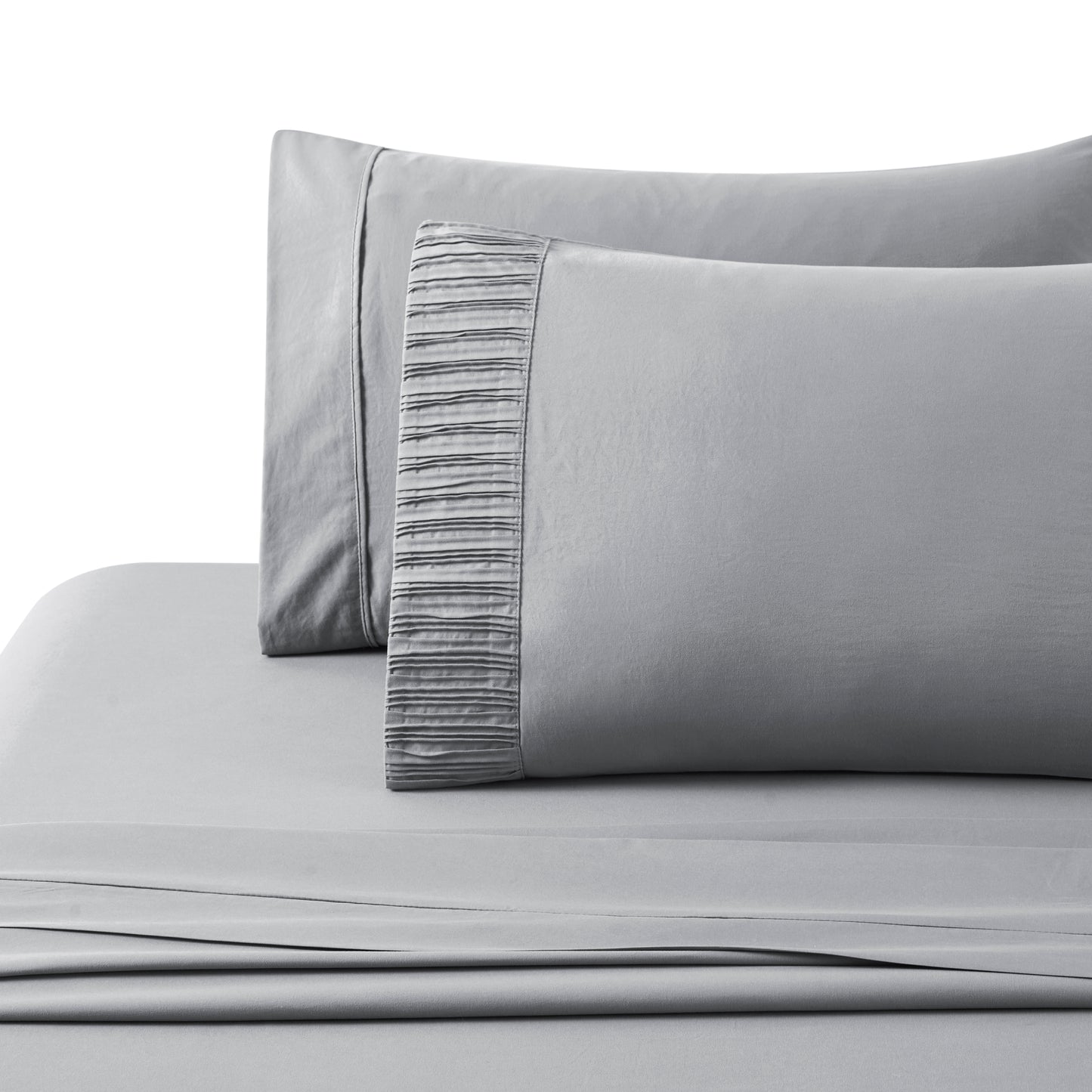Solid Rayon from Bamboo Soft Bedding Silky Zipper All Season Duvet Cover Set, Grey