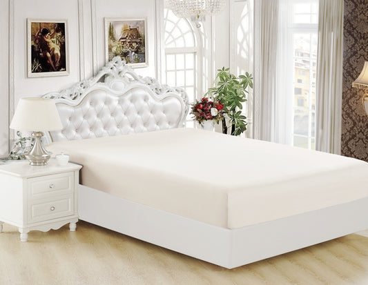 Solid Rayon from Bamboo Soft Silky Deep Pocket All Season Bedding Wrinkle Free Fitted Sheet, Ivory