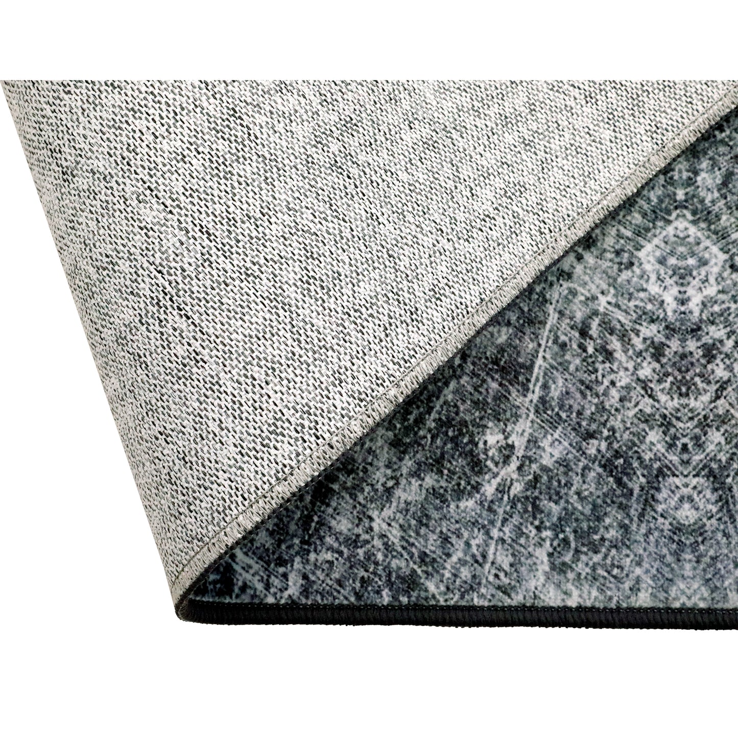 Decor Non-Slip Back Soft Area Carpet Floor Area Rug Indoor Accent Decorative Mat, Modern Black Grey Gold Geometric Marble Design, 5 x 7 Feet