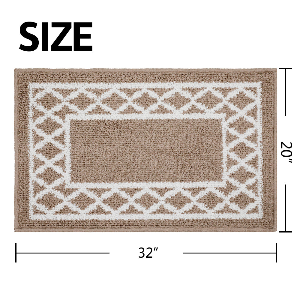 Decor Non-Slip Back Soft Runner Area Carpet Floor Area Rug Indoor Accent Decorative Mat, Moroccan Trellis Taupe