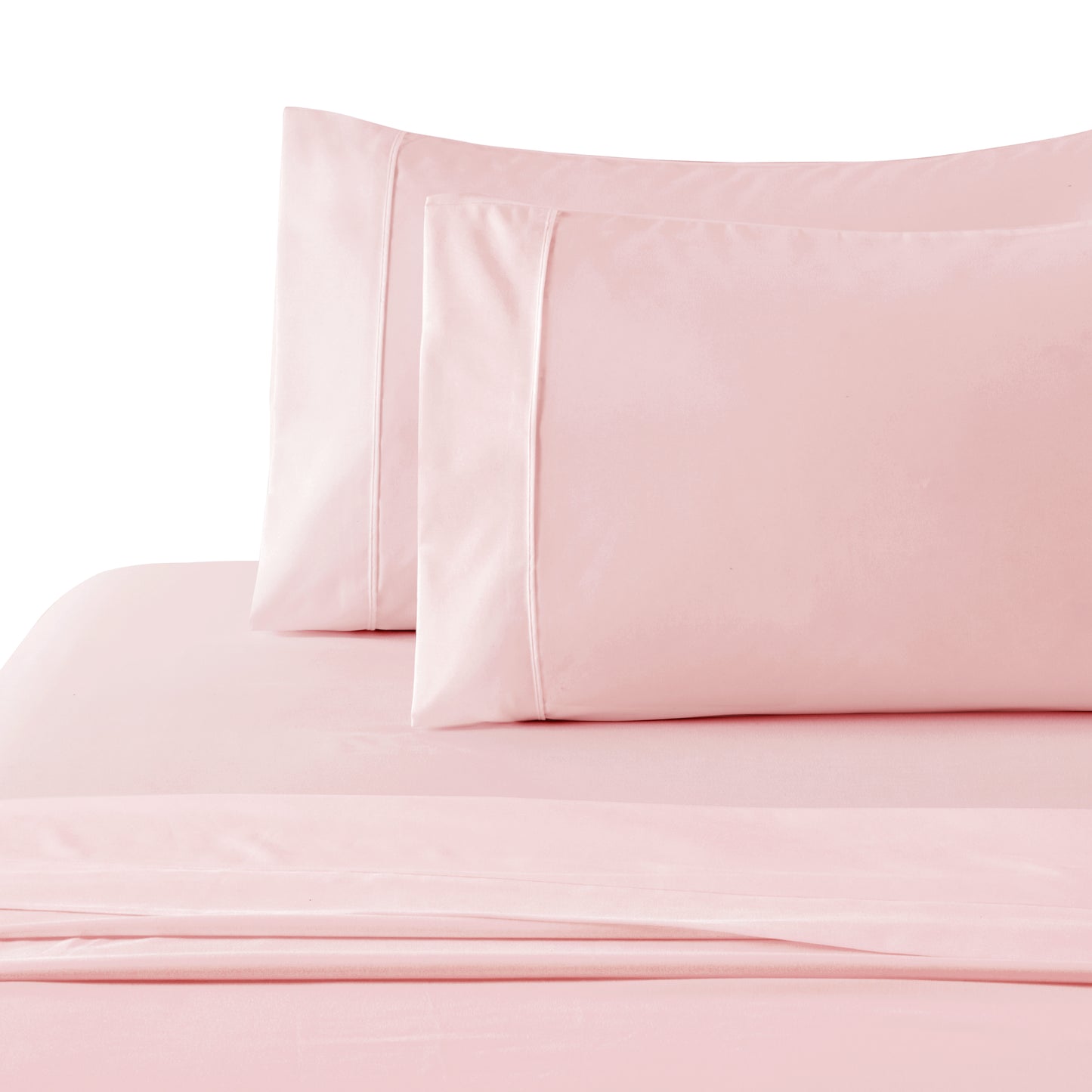 600 Thread Count Cotton Percale Soft Deep Pocket Solid Bedding All Season Sheet Set, Pink