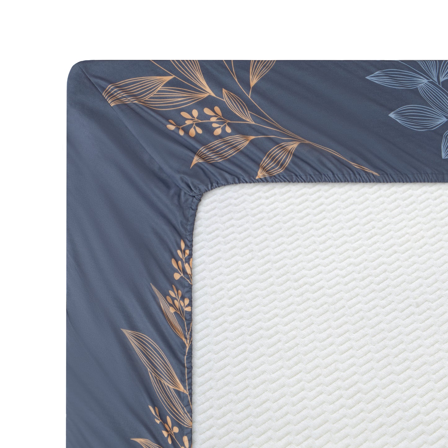 Printed Rayon from Bamboo Soft All Season Duvet Cover Fitted Sheet Ensemble Bedding Set with Zipper and Corner Tie, Romantic Floral