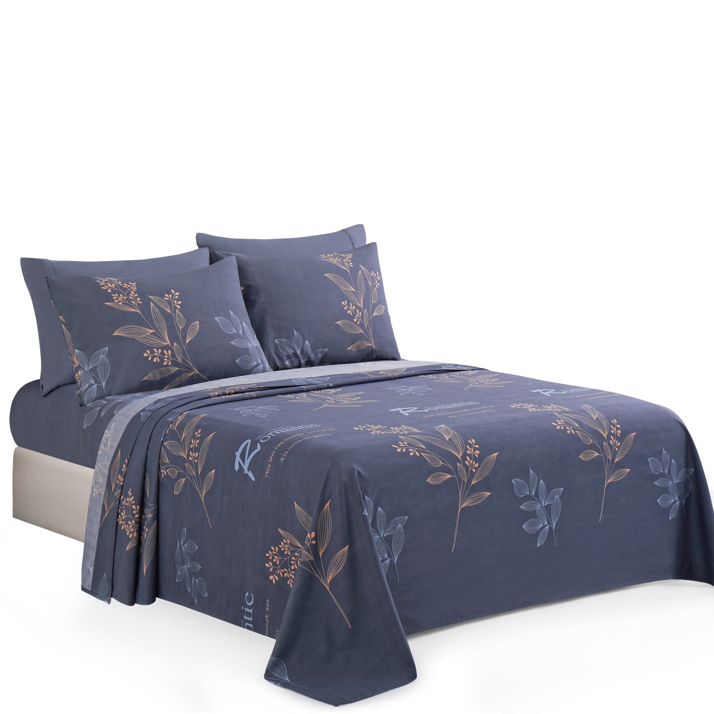 Printed Rayon from Bamboo Soft Deep Pocket Bedding All Season Sheet Set, Romantic Floral