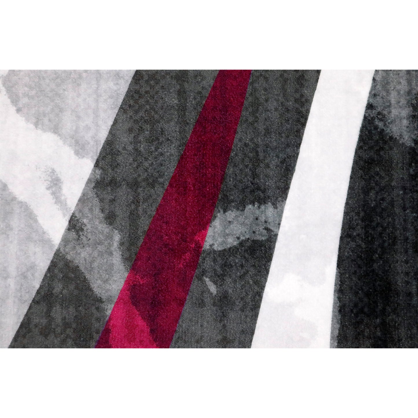 Decor Non-Slip Back Soft Area Carpet Floor Area Rug Indoor Accent Decorative Mat, Modern Grey Silver Burgundy Marble Design, 5 x 7 Feet