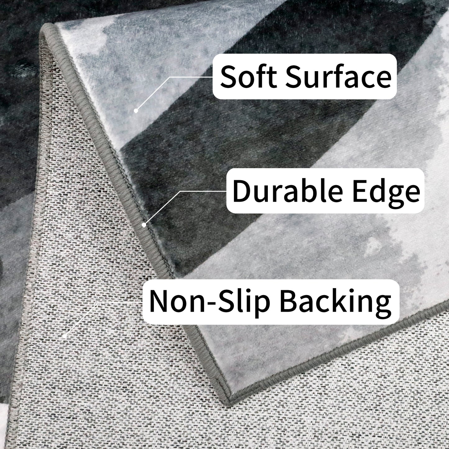 Decor Non-Slip Back Soft Area Carpet Floor Area Rug Indoor Accent Decorative Mat, Modern Grey Silver Burgundy Marble Design, 5 x 7 Feet