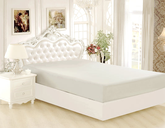 Solid Rayon from Bamboo Soft Silky Deep Pocket All Season Bedding Wrinkle Free Fitted Sheet, Silver