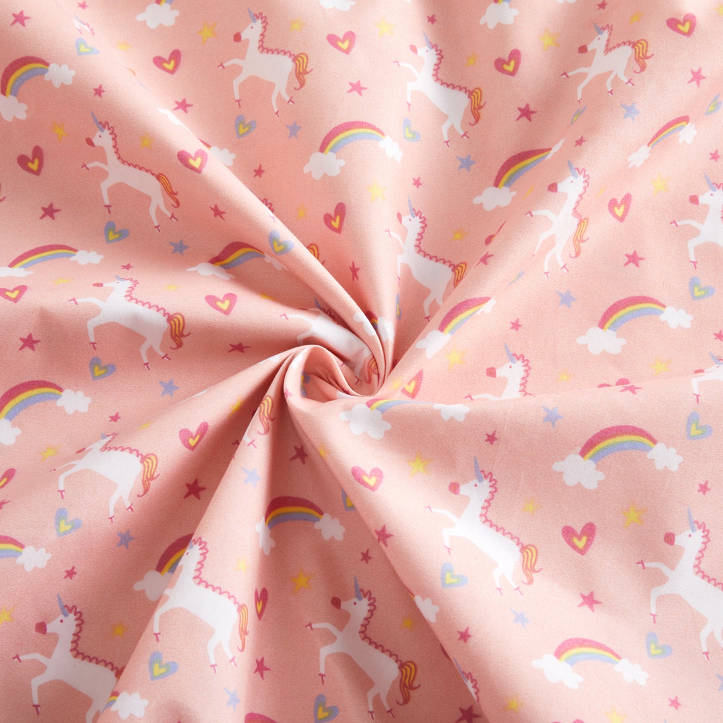 Kids Girls Toddlers Printed 600 Thread Count Soft Deep Pocket Cotton Percale All Season Bedding Sheet Set, Pink Unicorn Rainbow