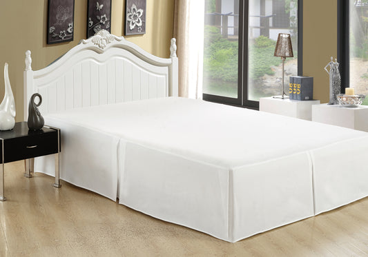 Solid Tailored Rayon from Bamboo Soft Bedskirt All Season Deep Pocket Dust Ruffle Bed Skirt, White