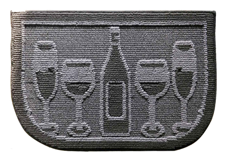 Decor Non-Slip Back Water Absorbent Soft Woven Runner Area Carpet Floor Mat Indoor Kitchen Rug, Black Wine Cheers Design