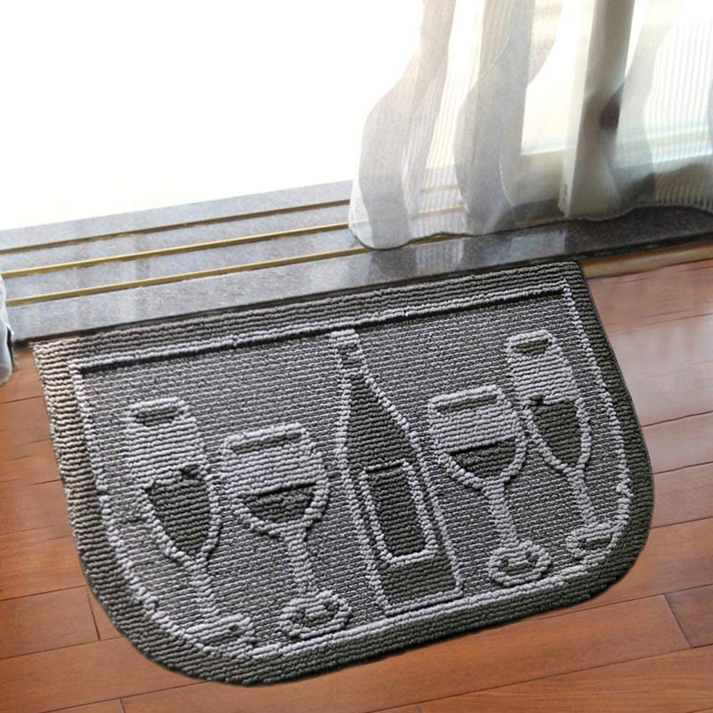 Decor Non-Slip Back Water Absorbent Soft Woven Runner Area Carpet Floor Mat Indoor Kitchen Rug, Black Wine Cheers Design